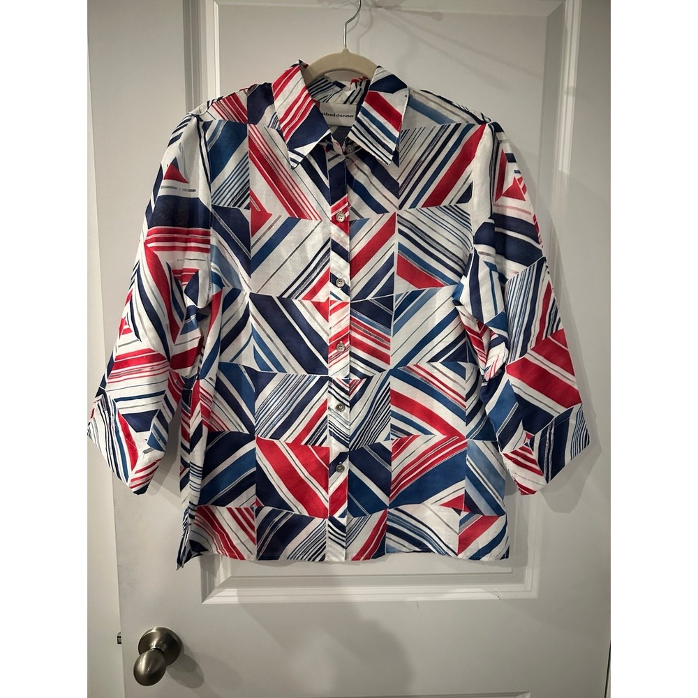 Patriotic Shirt Jacket Red White & Blue Women's size 8